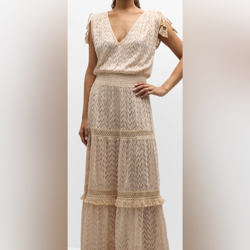 Ramy Brook NWT  Cream Dorothy Maxi Dress( cover-up sheer)